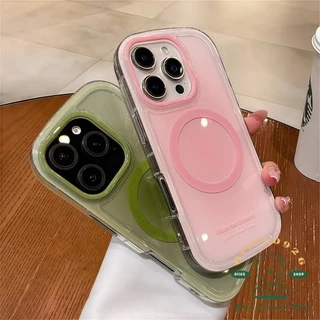 IMD การไล่ระดับสีแม่เหล็กเคสโทรศัพท์ iphone16 Pro Max 15 14 13 12 ปลอกสําหรับเคส iPhone ซิลิโคนนุ่ม TPU กันกระแทก