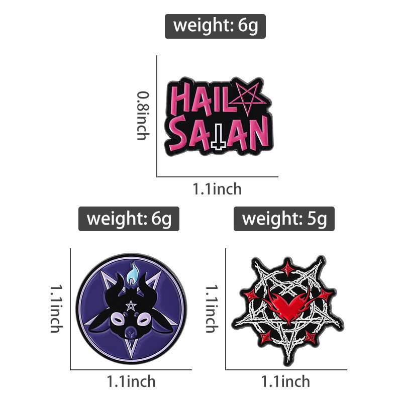 เข็มกลัดโลหะสไตล์โกธิคมืด สัญลักษณ์ซาตานิค เครื่องประดับแฟชั่นสําหรับเสื้อผ้า กระเป๋า ของขวัญ - รูปที่ 7