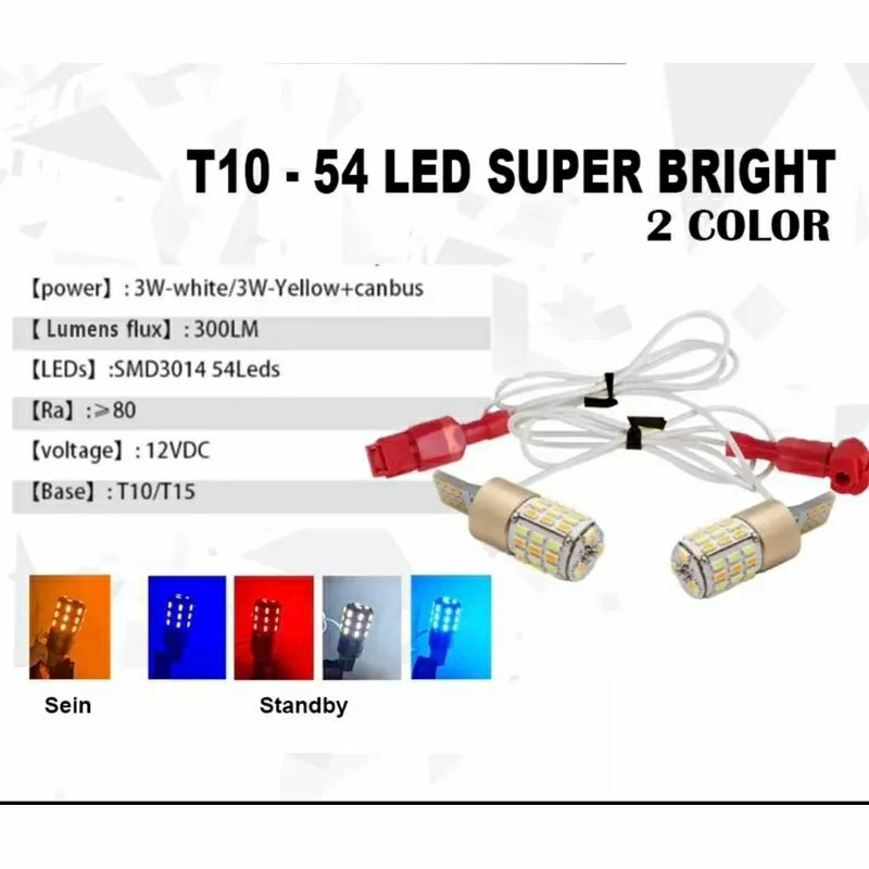 T10 ไฟ Led 2 โหมดสัญญาณแฟลช 2 สีรุ่น Luminos