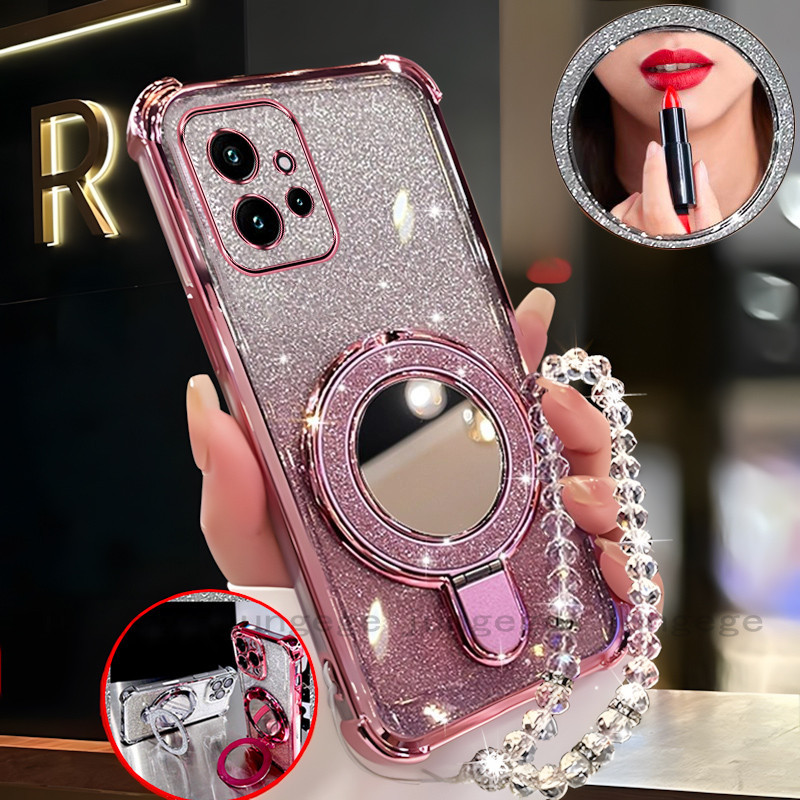 เคสสําหรับRedmi note 12 4G 12 5G 12s 12 pro 5G 12 TURBOเคสโทรศัพท์โปร่งใสSoft shell Glitterกระจกแต่งหน้า