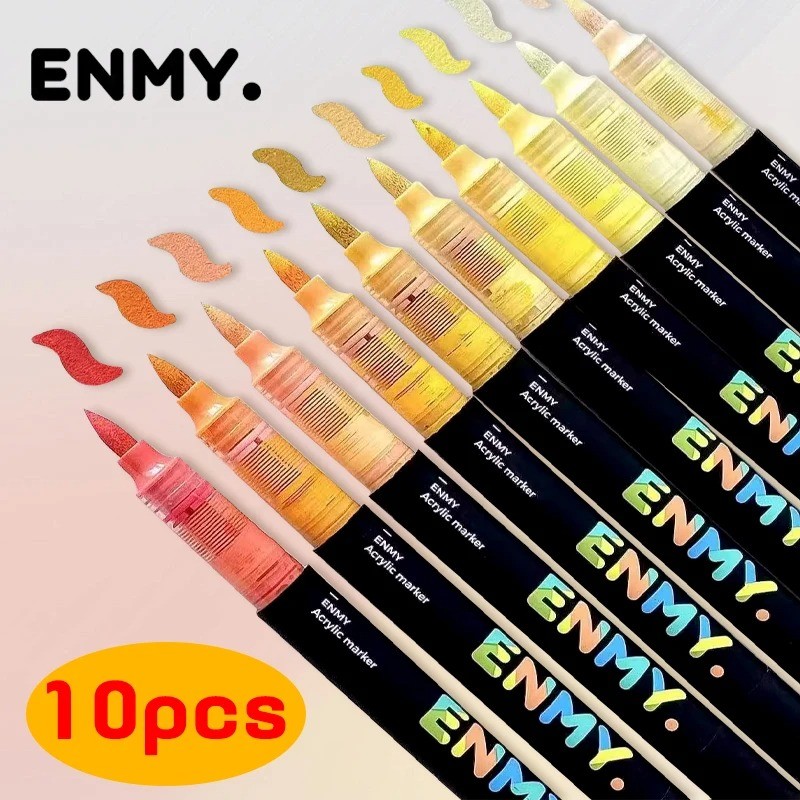 เอ็นมี่ 1/10สีโดยตรงของเหลวเครื่องหมายอะคริลิปลายอ่อนไม่โปร่งใสศิลปะปากกาอุปกรณ์การเรียน