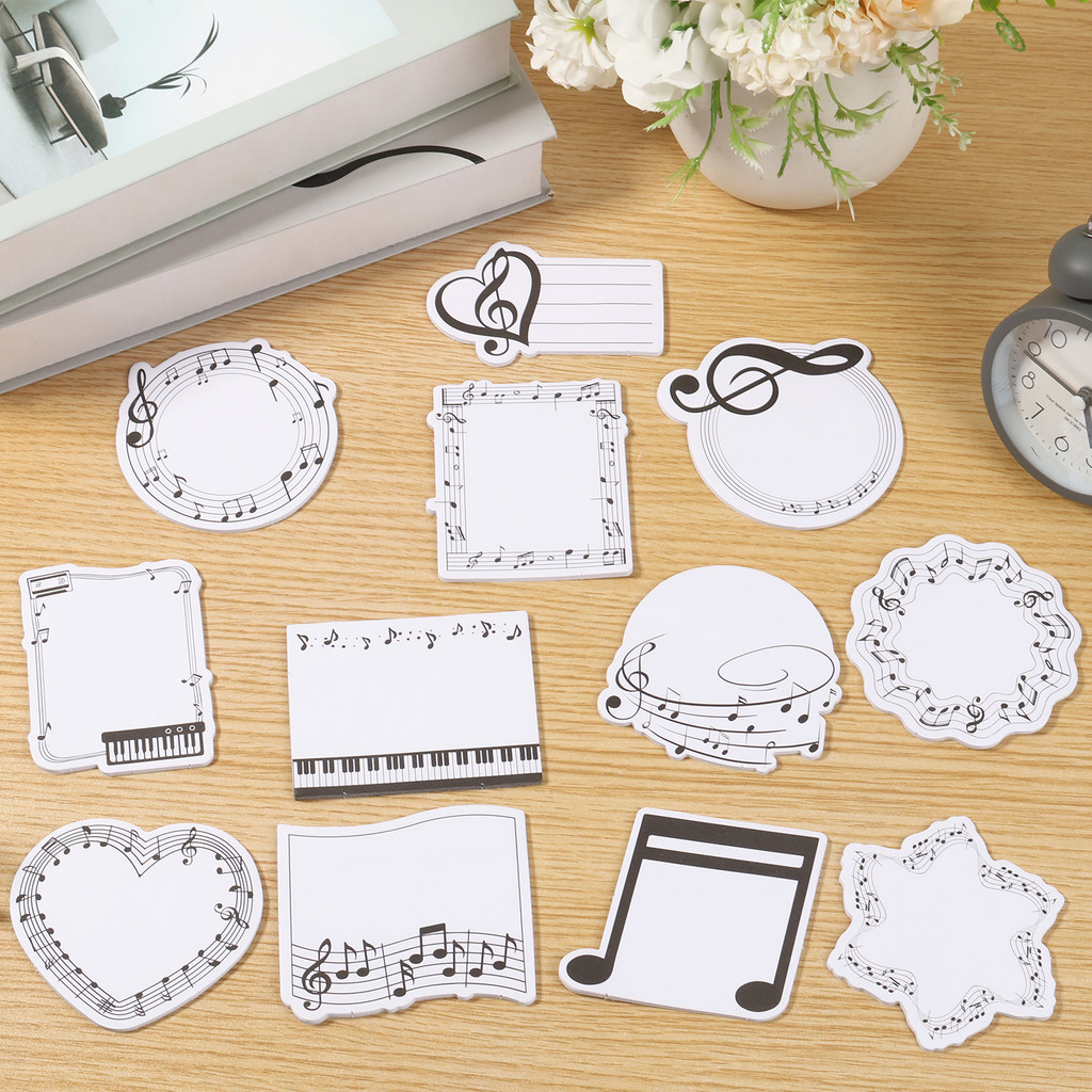 4Pack กระดาษเพลง Themed Notepad Easy to Peel Self กาวเขียน Notepad สําหรับ Home Office SHOPSKC7940