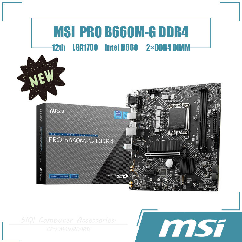 [ใหม่] MSI PRO B660M-G DDR4 เมนบอร์ด 2DDR4 DIMM Intel B660 LGA1700 เดสก์ท็อปเมนบอร์ด