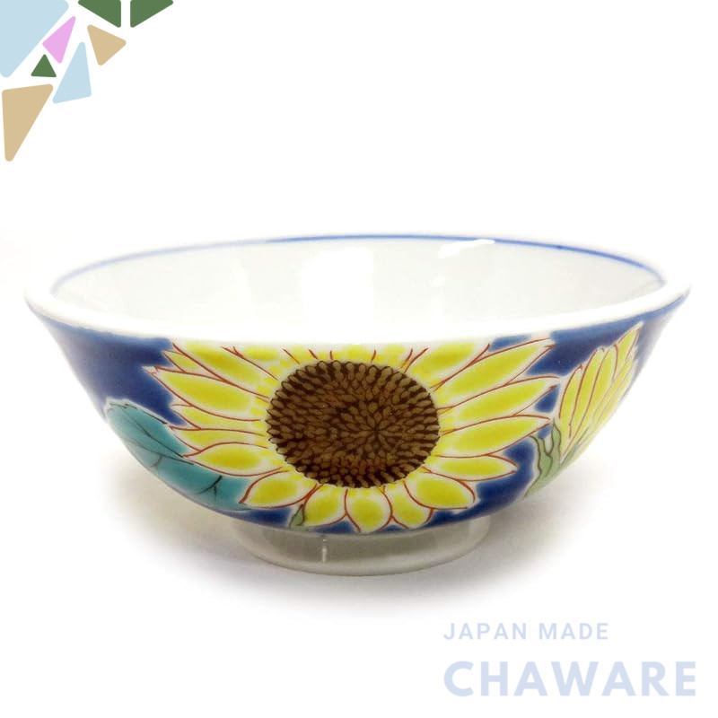 【made in japan】
"Waza no Kura Kutani Ware Rice Bowl with Sunflower Design, Premium Ceramic Tableware