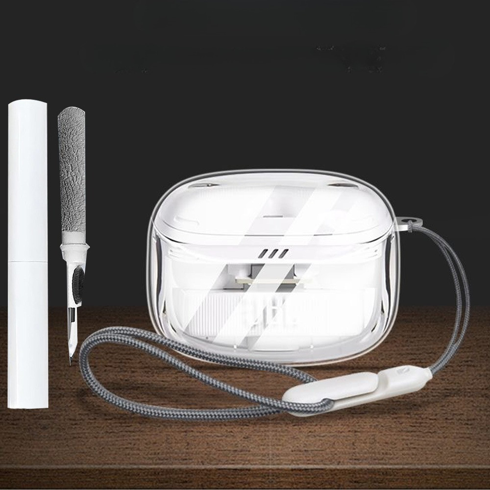 เคสสําหรับหูฟัง JBL Tune Beam 2,ฝาครอบป้องกัน TPU แบบนุ่มใสพร้อมพวงกุญแจและชุดทําความสะอาด