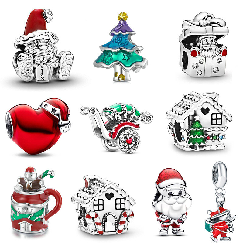 ลูกปัดแบบคล้องกระดุม DIY สำหรับสร้อยข้อมือและสร้อยคอยอดคริสต์มาส