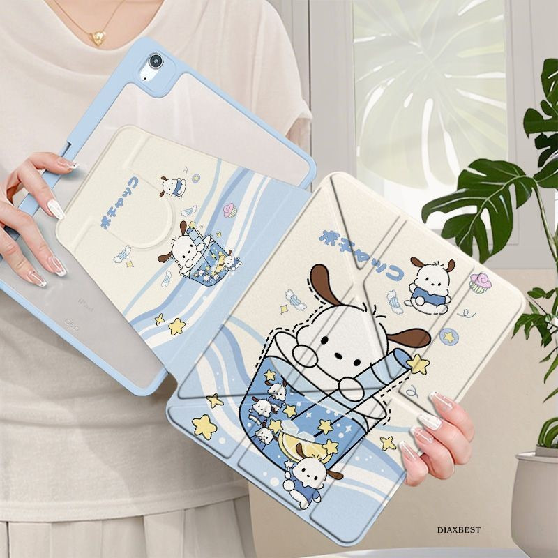 Y พับสําหรับ Honor Pad 10 9 8 12.1 สําหรับ X9a X9Pro V9 11.5 นิ้วอะคริลิค Pochacco การ์ตูนพร้อมที่ใส