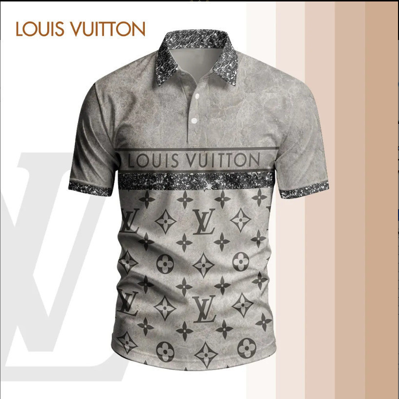 เสื้อโปโลแขนสั้น LV หลากสไตล์