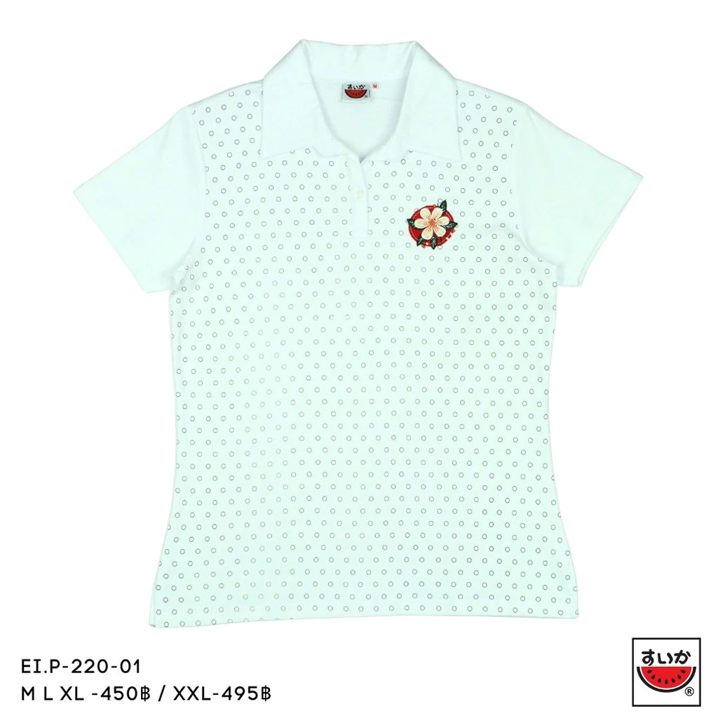 เสื้อยืดคอปกปีกนก แขนสั้น ลายดอกลีลาวดี SUIKA EI.P-220 thumbnail 4