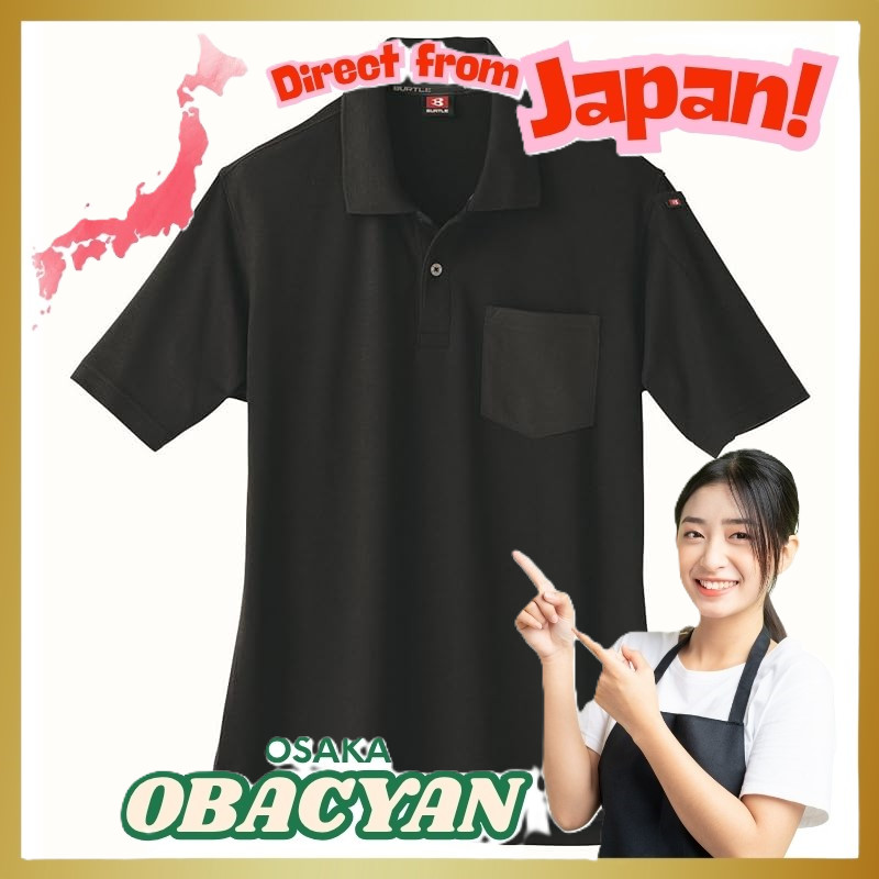 BURTLE Short Sleeve Polo Shirt (Spring/Summer) 507 35 Black SS,Direct from Japan
