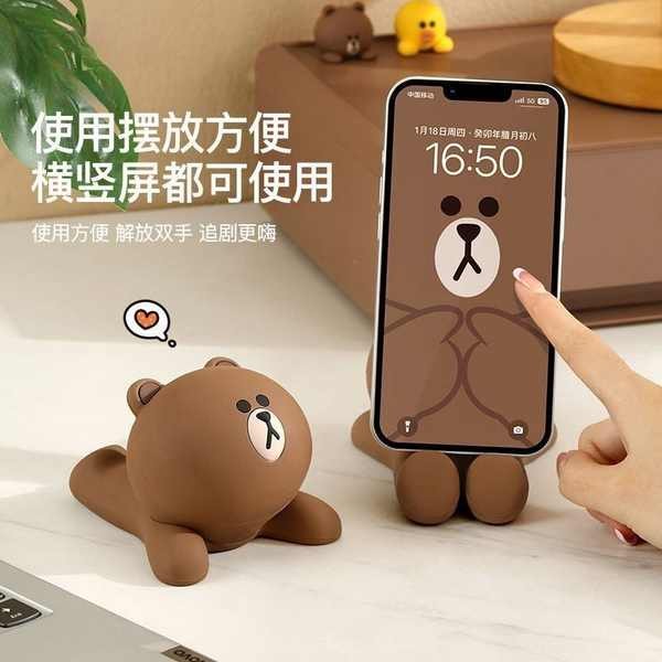 ผู้ถือโทรศัพท์น่ารัก litem desktop holder บราวน์แบร์สก์ท็อปขี้เกียจมือถือขาตั้งแท็บเล็ตการ์ตูนน่ารัก