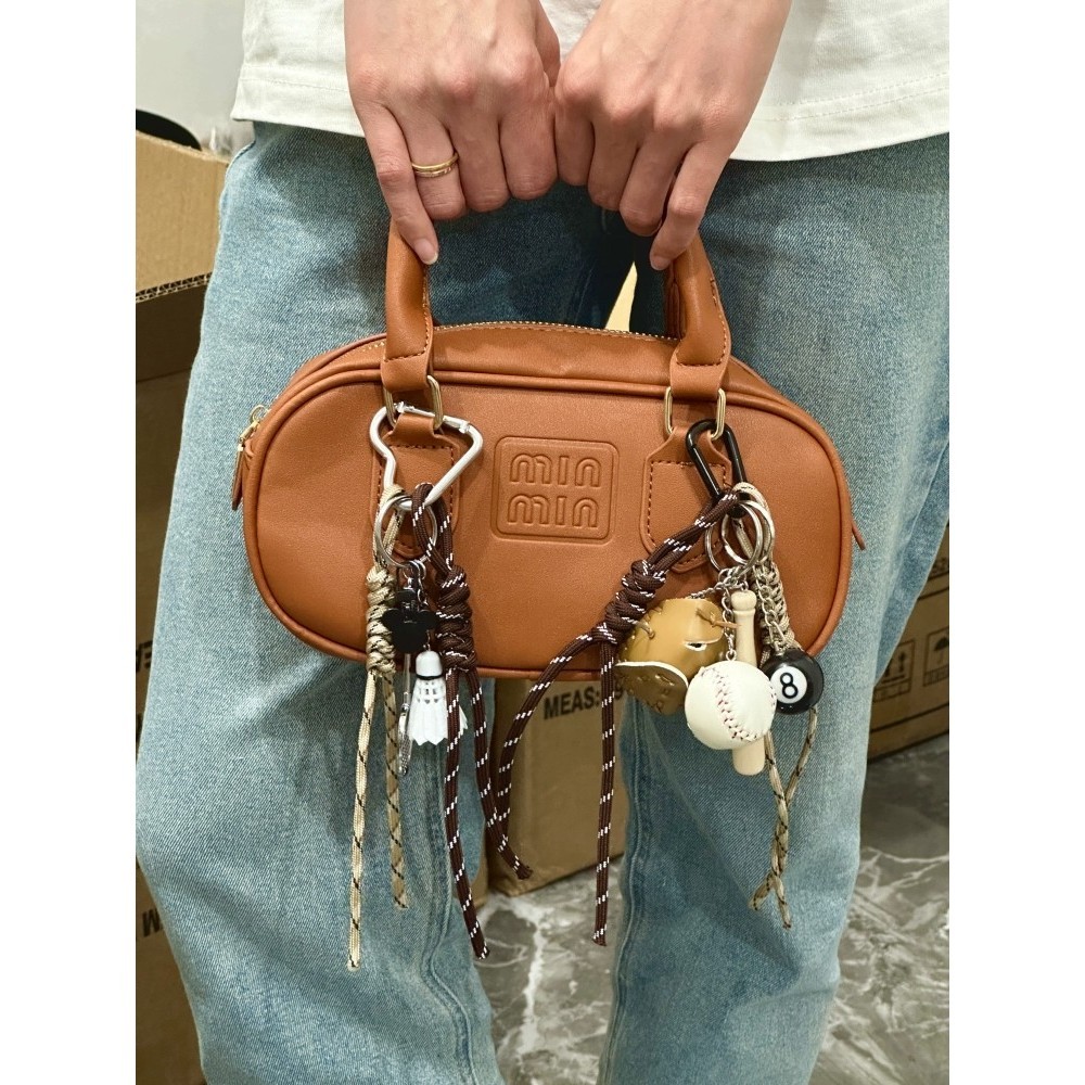 เกาหลี INS niche เชือกถักเชือกไนลอน DIY กระเป๋าแขวนโบว์จี้ลูกปัดโลหะพวงกุญแจสิ่งเล็ก ๆ น้อย ๆ น่ารักระดับไฮเอนด์สวมใส่กระเป๋ากระเป๋านักเรียนตกแต่ง