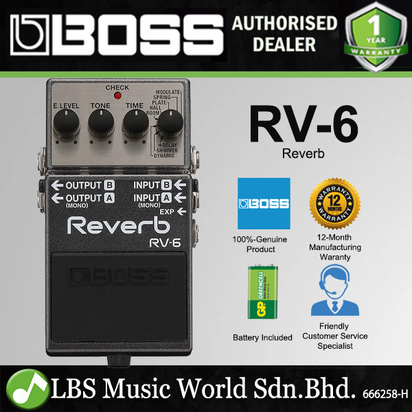แป้นเหยียบเอฟเฟกต์กีตาร์ Boss RV-6 Reverb (RV6 RV 6)