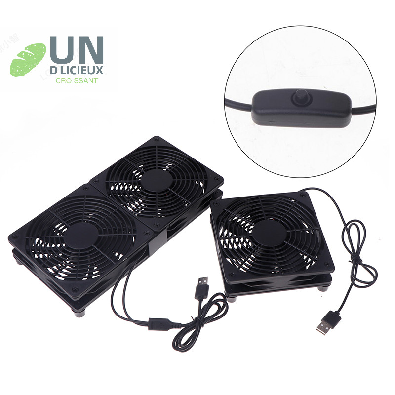 Good 1 ชุด High Airflow พัดลมระบายความร้อนสําหรับ Router Modem Receiver 120 มม.DC12V USB Powered PC Router พัดลมพร้อมสวิตช์สายได้ดี
