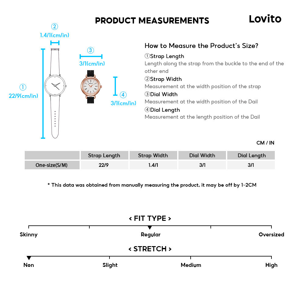 Lovito นาฬิกาควอตซ์ผู้หญิง กันน้ำ สีพื้น สไตล์หรูหรา LFA37120