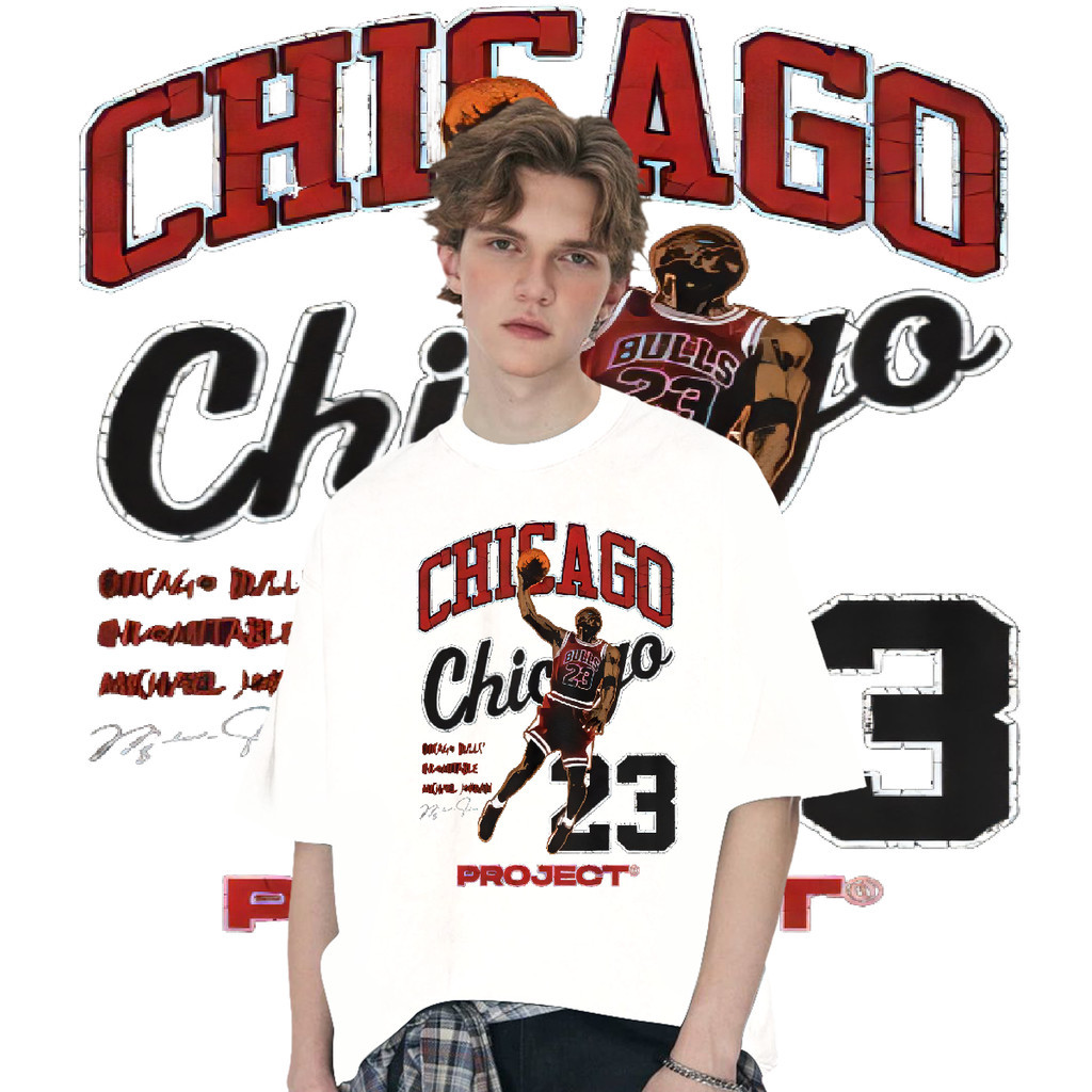 NBAชาวอเมริกัน ไฮสตรีท บาสเกตบอล แขนสั้น ทั้งสองเพศ เสื้อยืด