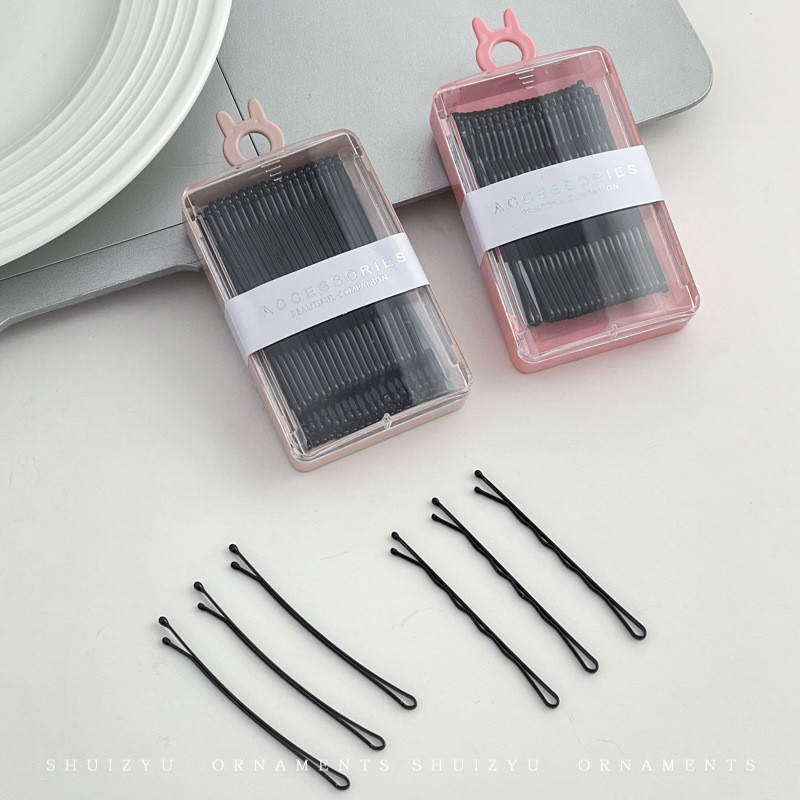 40 คลิปคลื่นสีดําคลิปหนีบผมหน้าม้าสไตล์เกาหลีแบบเรียบง่ายสําหรับผู้หญิง