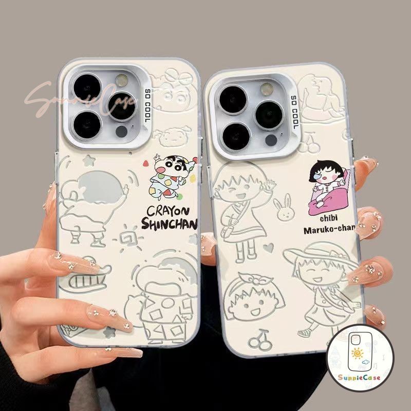 Crayon Shin-chan เคสโทรศัพท์ iPhone 11 13 15 12 14 Pro Max X XR 7 8 15 14 Plus 7Plus SE 2020 XS Max เชอร์รี่มารุโกะจัง