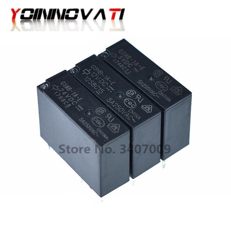 ❇20Pcs Power Relay G5NB-1A-E-5VDC G5NB-1A-E-12VDC G5NB-1A-E-24VDC G5NB-1A-E 5V/12V/24VDC 5A 4Pins A