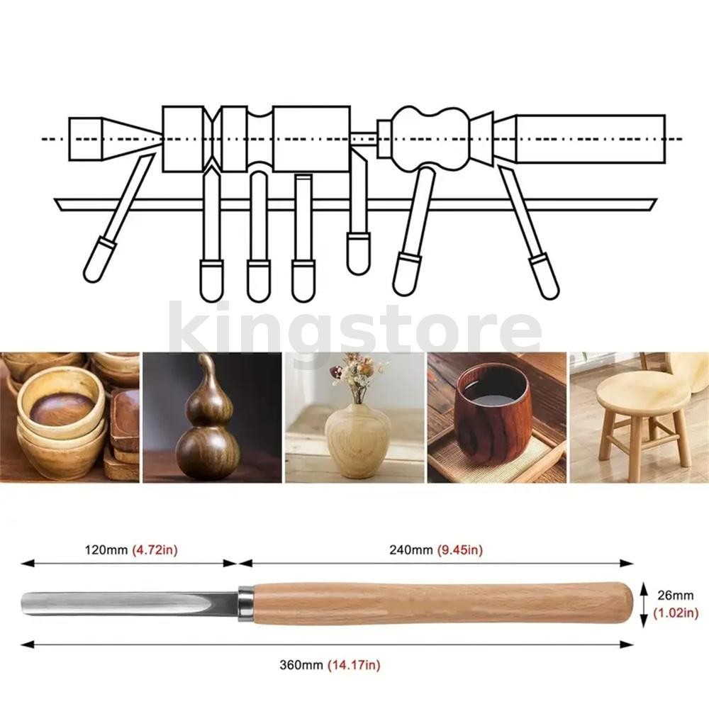 8pcs Professional Woodturning Chisels ชุดความเร็วสูงใบมีดเหล็กเครื่องกลึง Chisel ชุด Skew Parting Spear Gouges สําหรับงานไม้ ราคา ถูกที่สุด ดีลบีเคเค แกลเลอรีภาพที่ 7