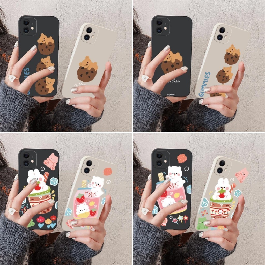 Creative คุกกี้หมีกันกระแทกเคสโทรศัพท์OPPO R15 R17 PRO A76 A96 A92S A1K K3 A92 A52 A93 A94 A95 A74 4