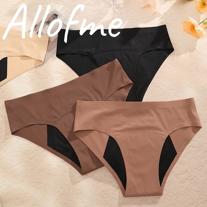 Allofme ผู้หญิงระยะเวลากางเกงต่ําเอวสรีรวิทยาชุดชั้นในดูดทันทีรั่วระยะเวลาฟรีผ้าอนามัยสามารถล้างชุดชั้นใน