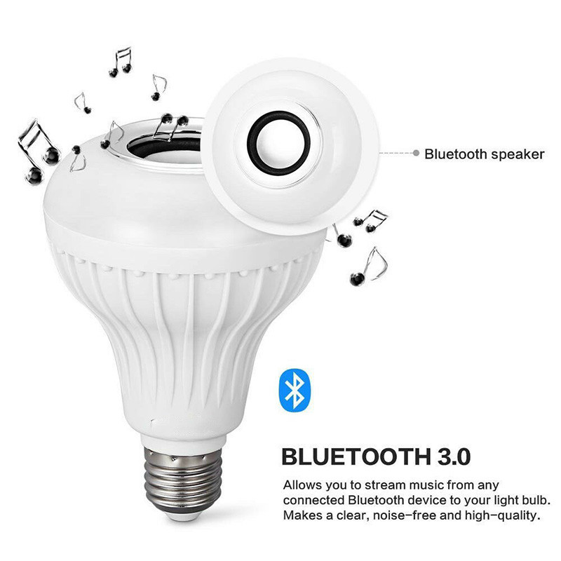 ใหม่บลูทูธหลอดไฟ LED ลําโพงมัลติฟังก์ชั่นแบบพกพาสมาร์ท RGB โคมไฟรีโมทคอนโทรลฟังก์ชั่นเสียงเพลงเล่นเสียงลําโพงไร้สาย Burstod