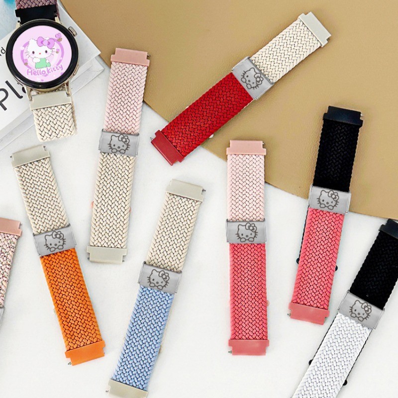 20 มม.22 มม.น่ารักแกะสลักแมวสําหรับ Samsung Galaxy นาฬิกา 7 5 4 6 pro คลาสสิก 45 มม.44 มม.40 มม. Braided Solo Loop สร้อยข้อมือ correa HUAWEI นาฬิกา GT 2e-3 band - รูปที่ 3