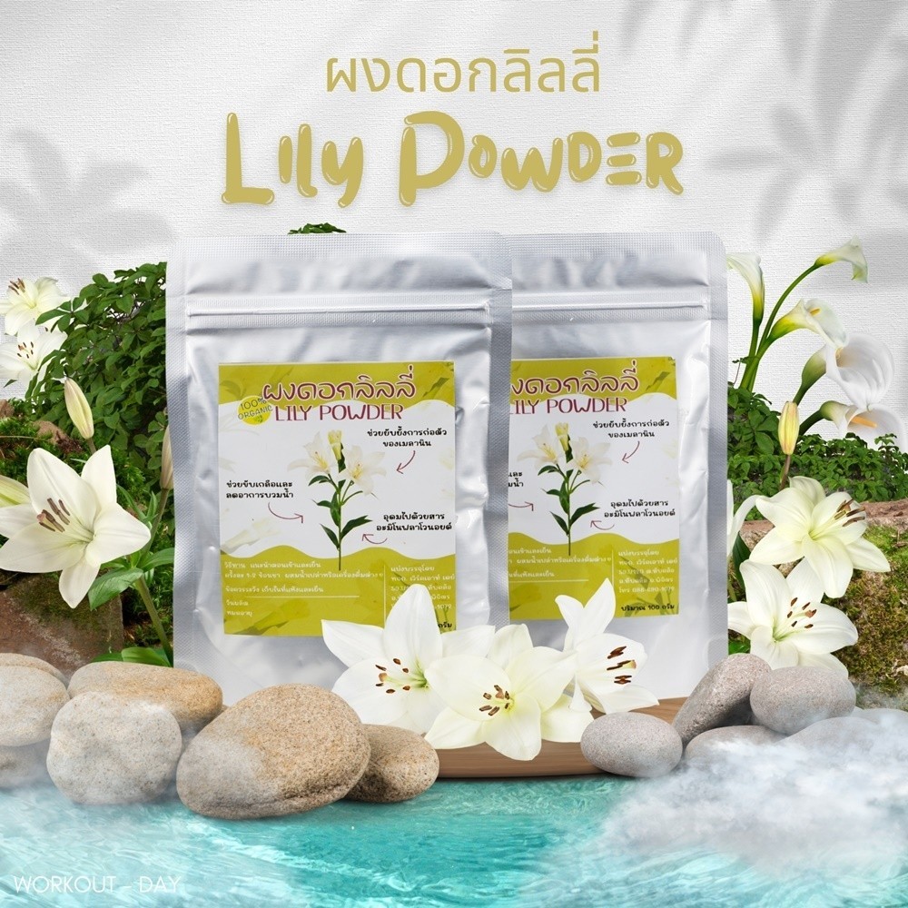 ผงดอกลิลลี่ ดอกไม้ทานได้ ขนาด100กรัม