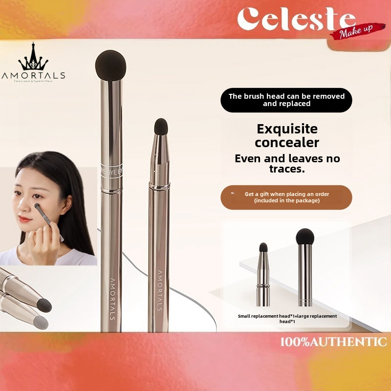 หัวแปรง 4 หัวAMORTALS แปรงคอนซีลเลอร์ Double-Head ใช้สําหรับร่องแลคฟองน้ําหัวกลมฉีกขาดร่องความหมองคล