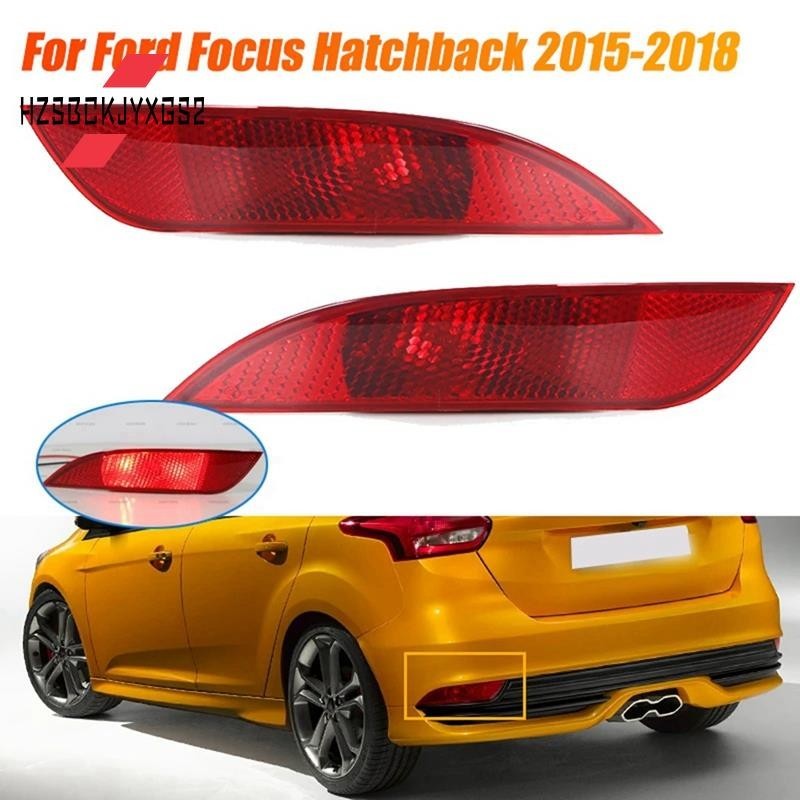 Hzsbckjyxgs21 คู่รถกันชนด้านหลังเตือนโคมไฟ Reflector Trim Strip สําหรับ Ford Focus Hatchback 2015-20