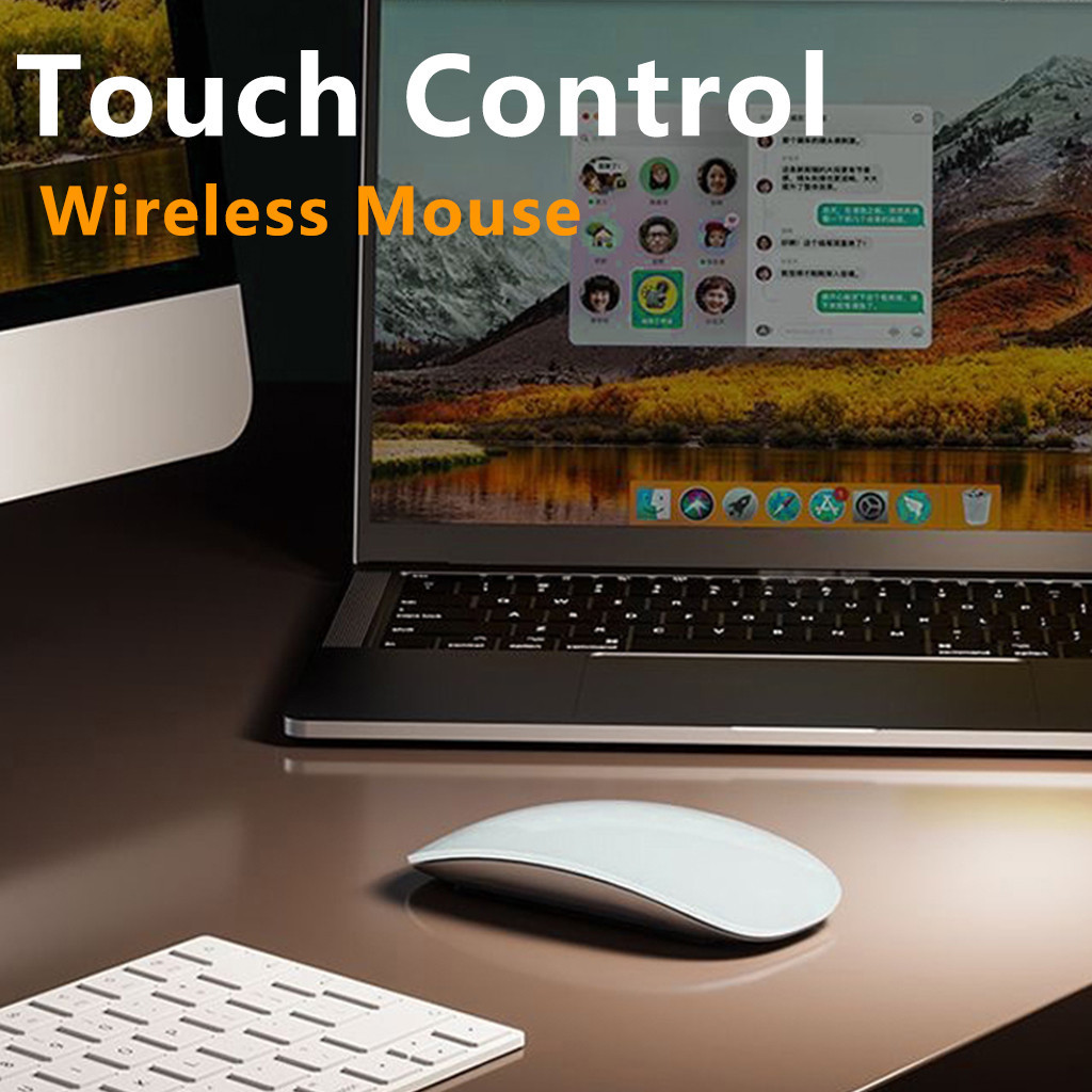 ชาร์จ Touch Control บลูทูธ 5.0 ไร้สายเมาส์เงียบ Multi Arc Touch เมาส์บางเฉียบสําหรับแล็ปท็อป Ipad Mac PC Macbook