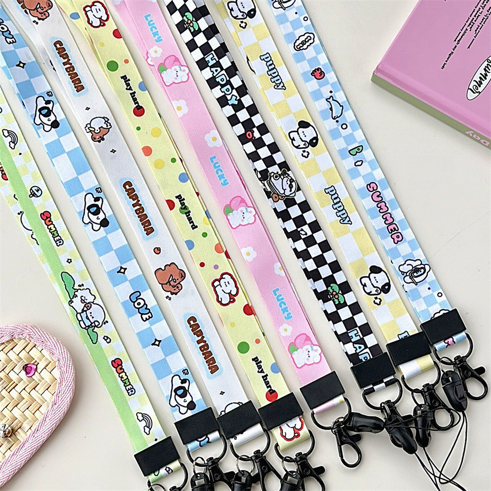 [LC] การ์ตูนน่ารัก Capybara Butter Bear Sanrio แขวนเชือกเคสโทรศัพท์เชือกป้องกันการตกแขวนตกแต่ง