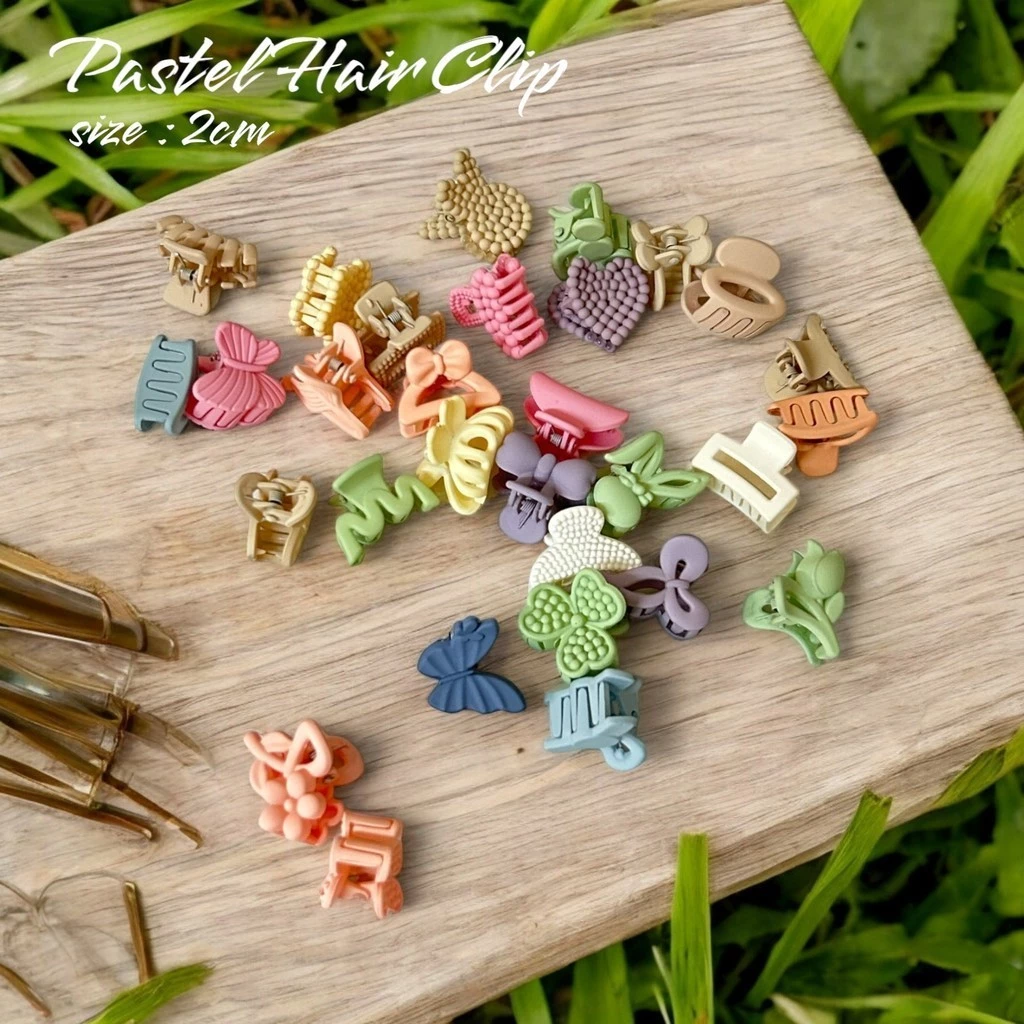 กิ๊บหนีบผม โทนพาสเทล Pastel S0394 ขนาด 2ซม. ลายเยอะมาก สุ่มสี กิ๊บติดผม ขนาดเล็ก แฟชั่นเกาหลี