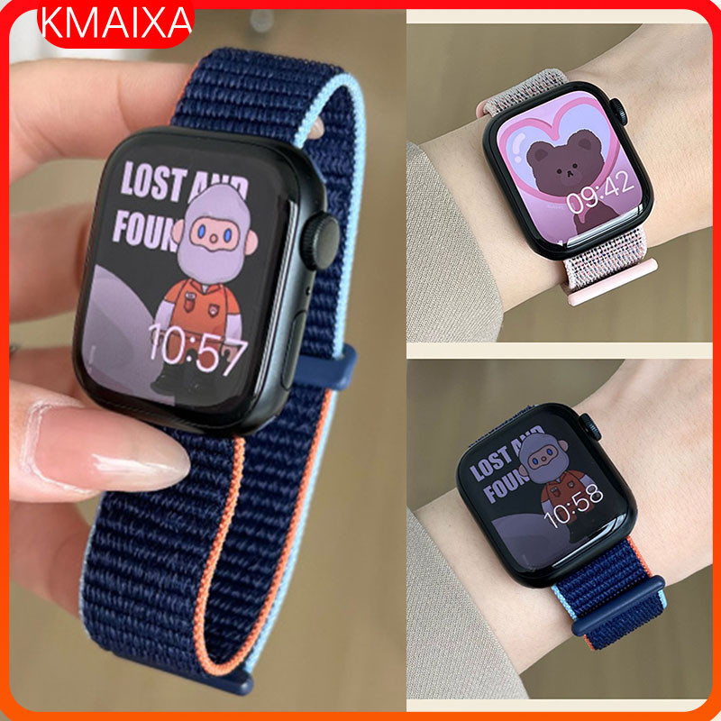 สายรัดไนลอนสําหรับสาย Apple Watch Ultra 3 2 49 มม.46 มม.45 มม.41 มม.44 มม.40 มม.42 มม.38 มม.SE 3 2 S