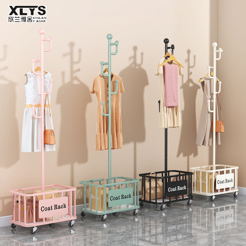 High-value Drying Rack ในร่มชั้นเคลื่อนย้ายได้ Coat Rack ห้องนอนหรูหรา Influencer ไม้แขวนเสื้อเรียบง่ายขายส่ง