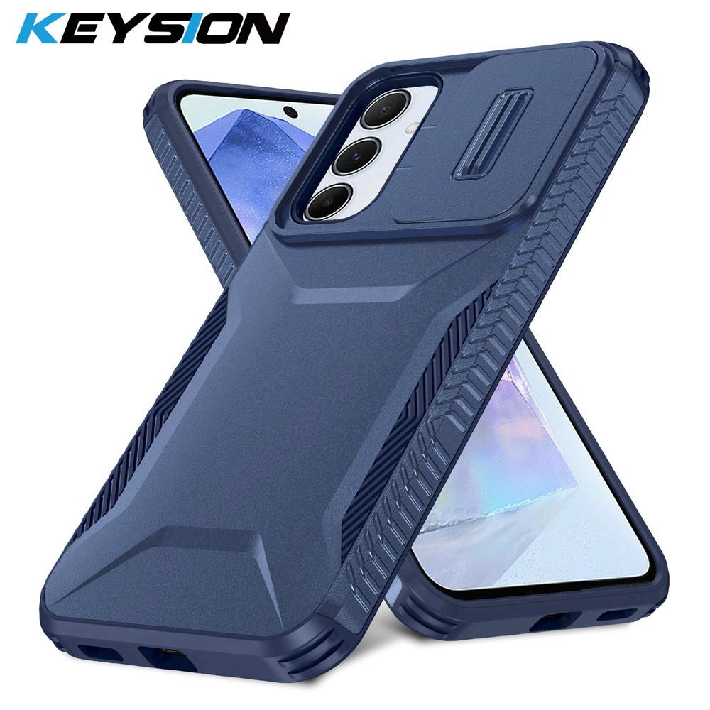 Keysion เกราะกันกระแทกสําหรับ Samsung A55 5G A35 A25 สไลด์ Push ดึงกล้องเลนส์ป้องกันฝาครอบโทรศัพท์สําหรับ Galaxy A15 A05