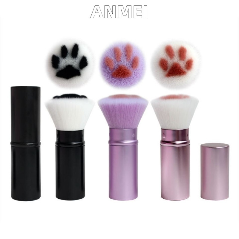 ANMEI แปรงแต่งหน้าแป้งกรงเล็บแมวมีเนื้อนุ่มและไม่ทำร้ายผิว