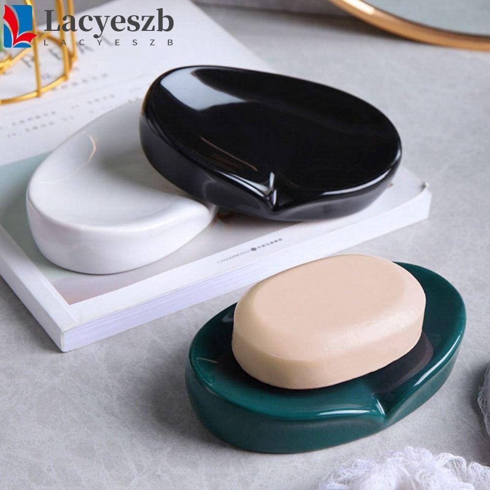 Lacyeszb จานสบู่สีทึบ, Self Draining Keep Soap Bars ถาดสบู่เซรามิคแห้ง, 2024 ใหม่ขยายสบู่ Life Light Luxury Simple Soap Drying Rack ห้องน้ํา