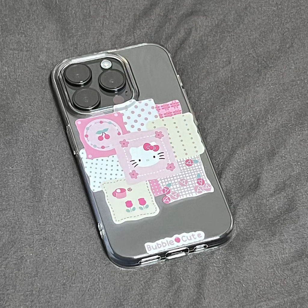 Hello Kitty Flower เหมาะสําหรับ Apple 15promax เคสโทรศัพท์ 14/13/12 Soft Case XR/XSMAX/8p Creative 7p/8p เคสโทรศัพท์โปร่งใส
