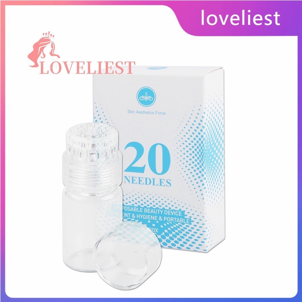 1ชิ้นนํามาใช้ใหม่20จุดไทเทเนียมเดอร์มาแสตมป์เครื่องมือขวดชุบทองสําหรับเคราการเจริญเติบโตและเครื่องมือดูแลผิว