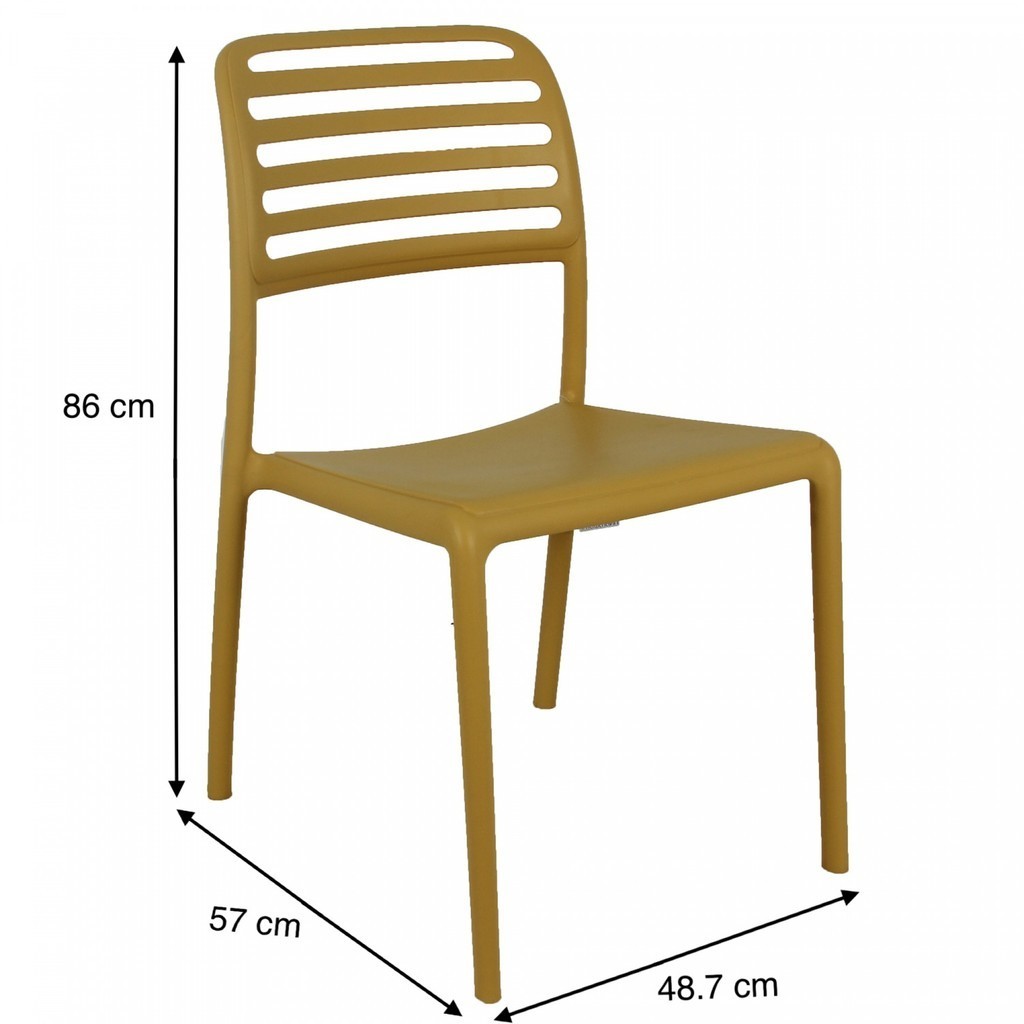 Ghouse Online Pulito เก้าอี้พลาสติก PP-695-2-Y03 ขนาด 57x48.7x86ซม. สีเหลือง สินค้าขายดี!