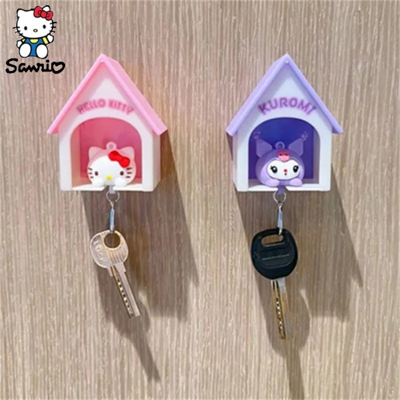การ์ตูนอะนิเมะ Kawaii Sanrio Kuromi พวงกุญแจ House Key Chain Cinnamoroll กระเป๋าจี้รถพวงกุญแจอุปกรณ์เสริมของขวัญ
