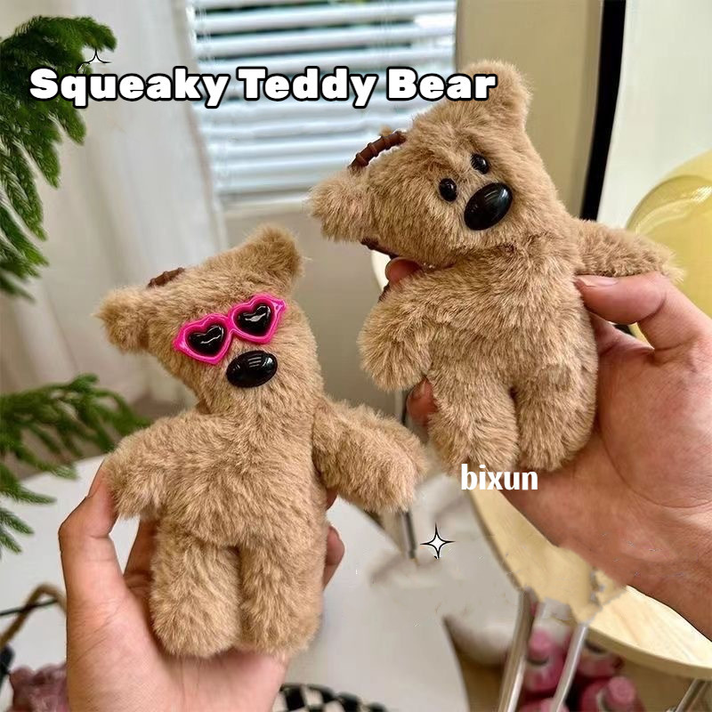 Squeaky Mr.Bean ตุ๊กตาหมีตุ๊กตาตุ๊กตาของเล่นกระเป๋าแขวนจี้ตกแต่งเพื่อนคู่