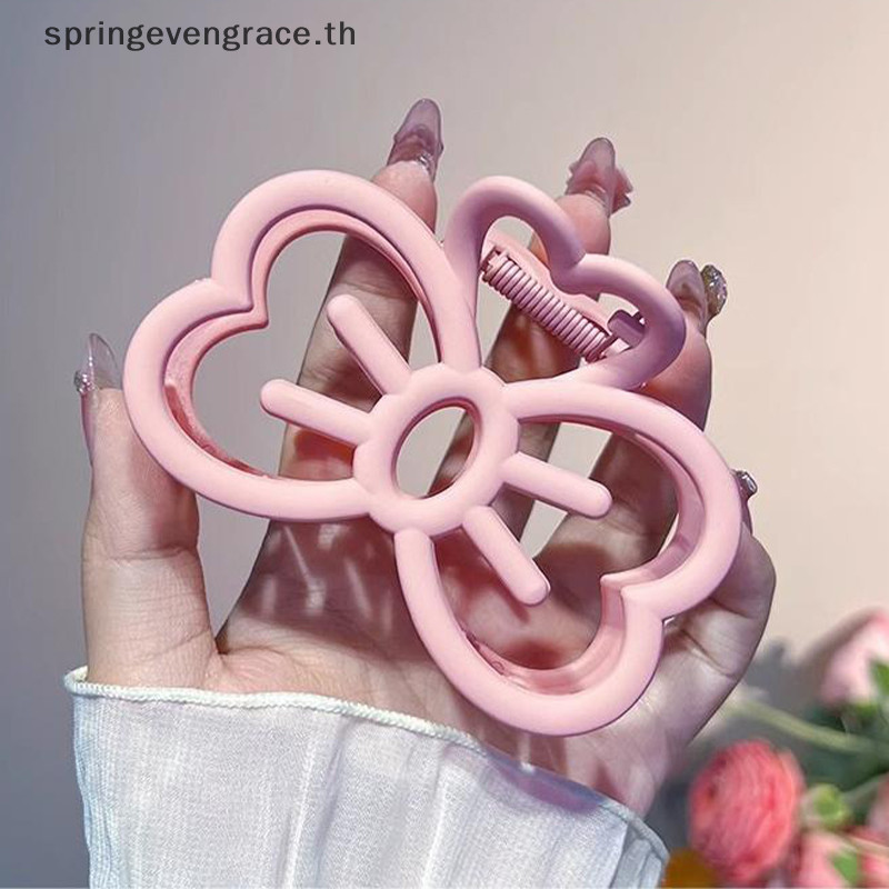 Springevengrace เกาหลีน่ารัก Bowknot กิ๊บติดผมพลาสติก Claw คลิปสี Candy Crab กิ๊บติดผมสําหรับสาวหวานผม Claw เครื่องประดับผมสําหรับผู้หญิงใหม่