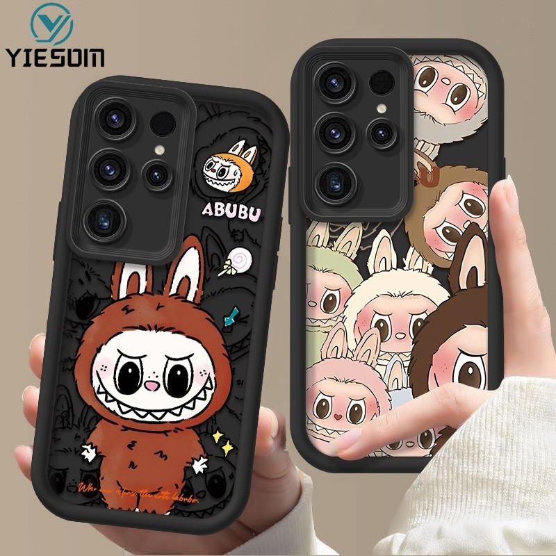SAMSUNG ใหม่การ์ตูนน่ารักเคสโทรศัพท์สําหรับsamsung Galaxy S24 S23 S22 Ultra S24 FE S23 FE S22 S24 S23 Plus S24FE Matteสีดําซิลิโคนนุ่มTPU Cover