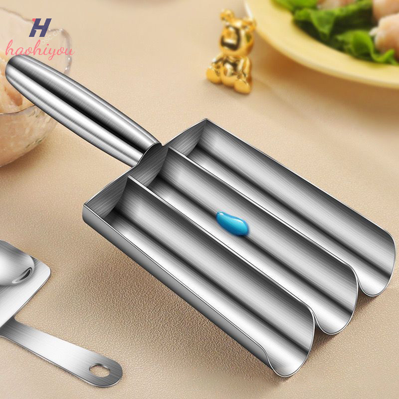 <haohiyou> สแตนเลส Meatball Scoop Maker Meatball Shape Ball Maker ลูกชิ้นปลาแม่พิมพ์กุ้ง Slider Croquette แม่พิมพ์เครื่องมือ Nice