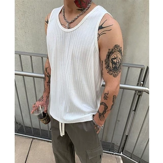 Esea American Casual Sleeve Vest เสื้อกล้ามกีฬาสไตล์เกาหลีสําหรับผู้ชาย