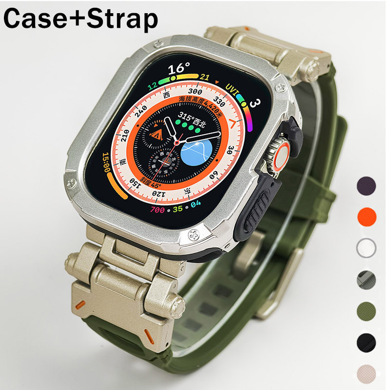 ใหม่ซิลิโคน Band + TPU กรณีใช้งานร่วมกับ Apple Watch ultra 2 49 มม.45 มม.44 มม.Iwatch Series 9 8 7 6 5 4 SE ultra