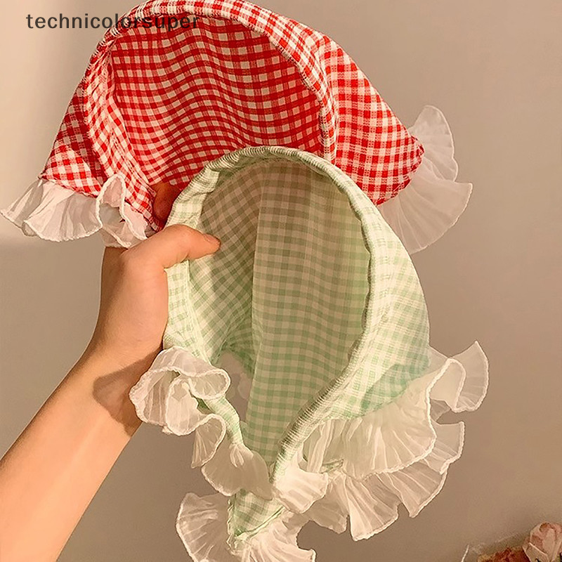 Technicolorsuper สไตล์ลูกไม้ผ้าพันคอผมผู้หญิง Retro สามเหลี่ยมสายรัด Headscarf หมวก Travel Photo Turban Accessorie TSR